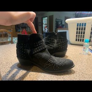 Size 10 ASOS black studded booties